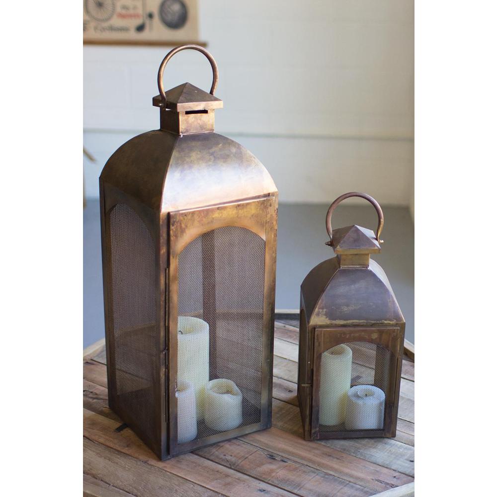 Set Of Two Antique Bronze Lanterns. Picture 2