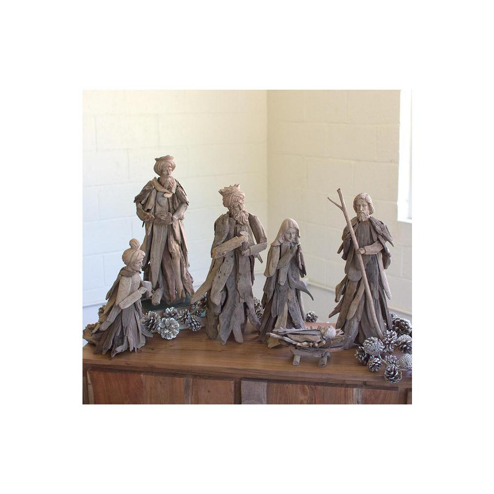 Set Of Six Driftwood Nativity Set. Picture 2