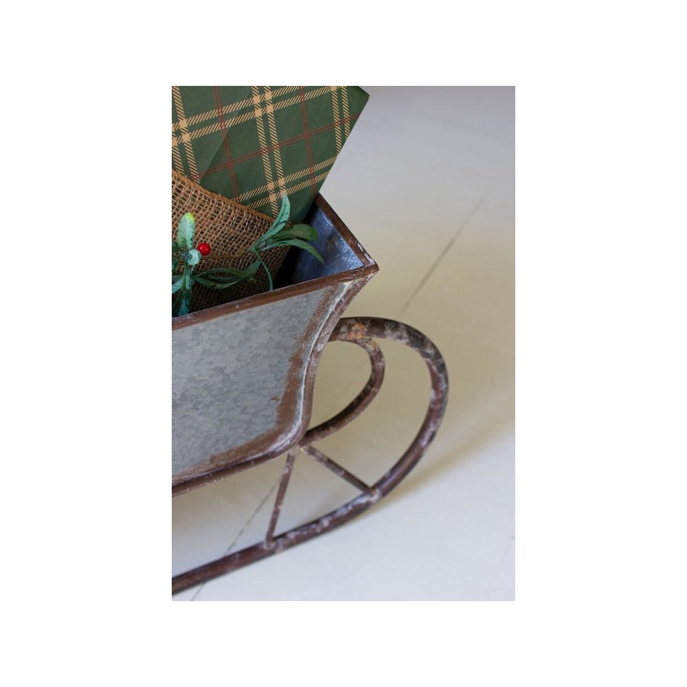 Rustic Metal Christmas Sled. Picture 3