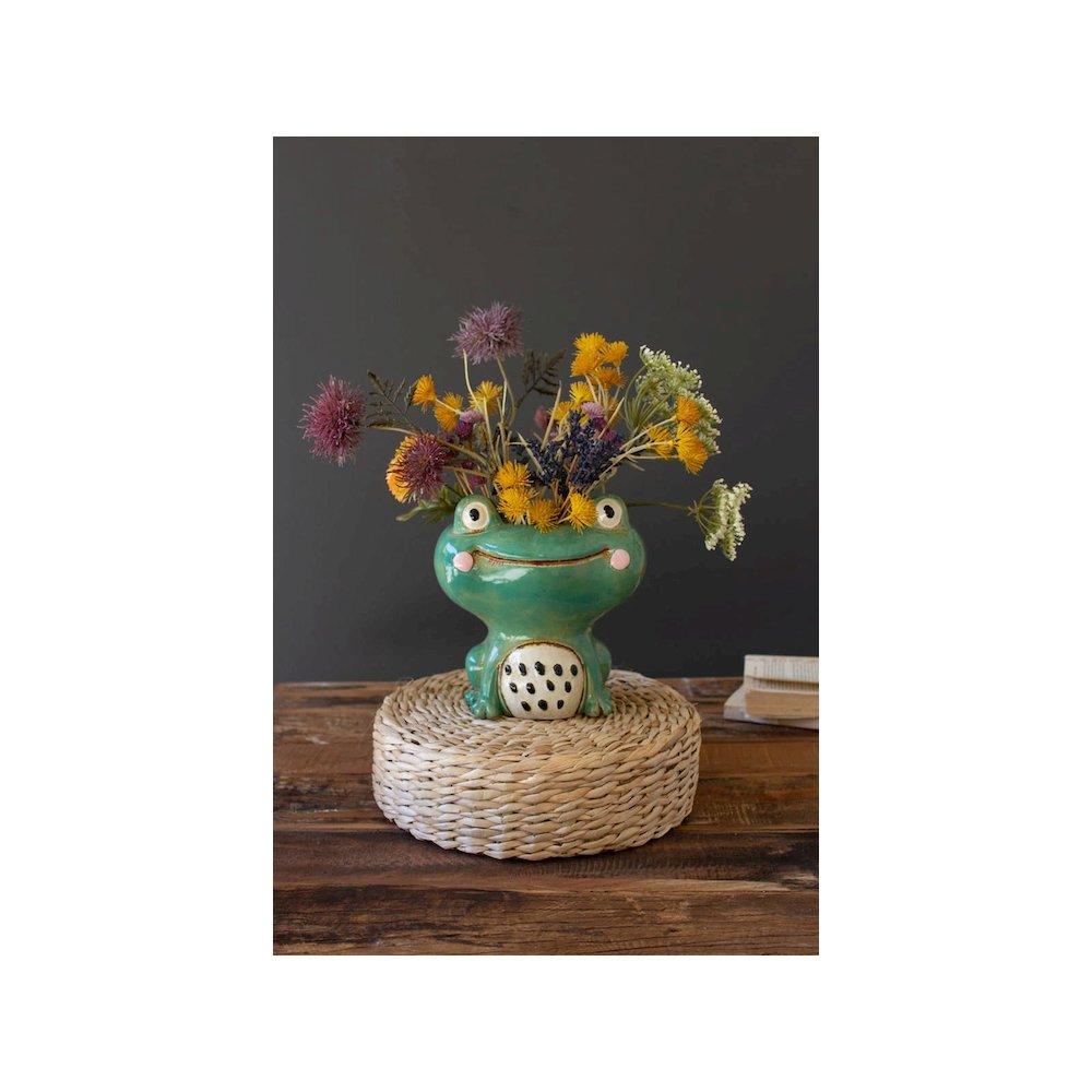 Ceramic Frog Planter. Picture 1