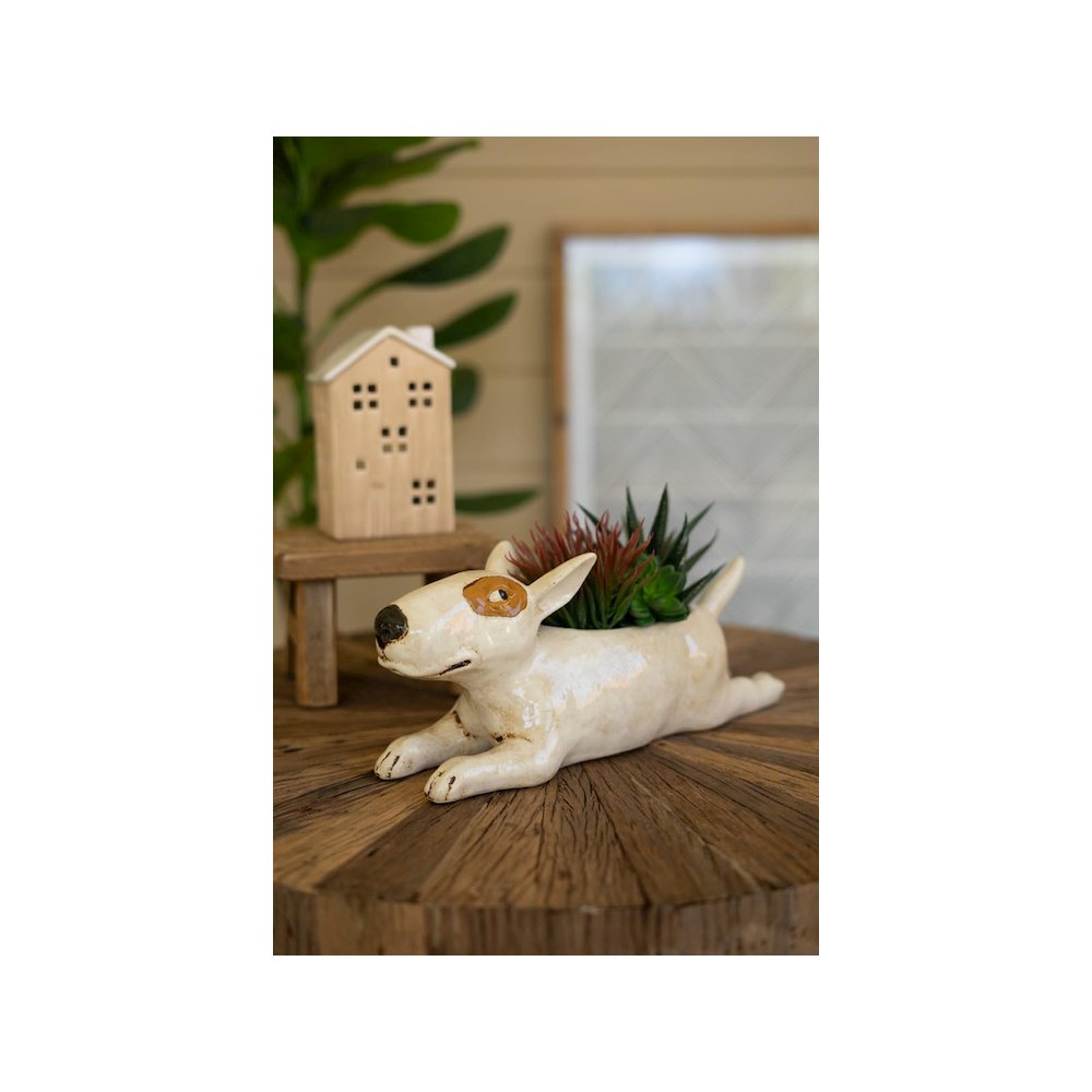 Ceramic Bull Terrier Planter. Picture 1