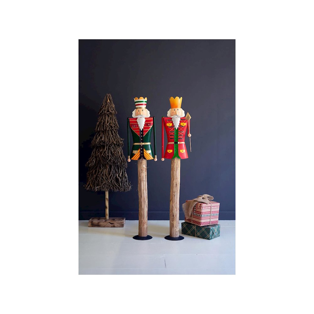 Set Of Two Painted Metal And Wood Nutcrackers. Picture 1