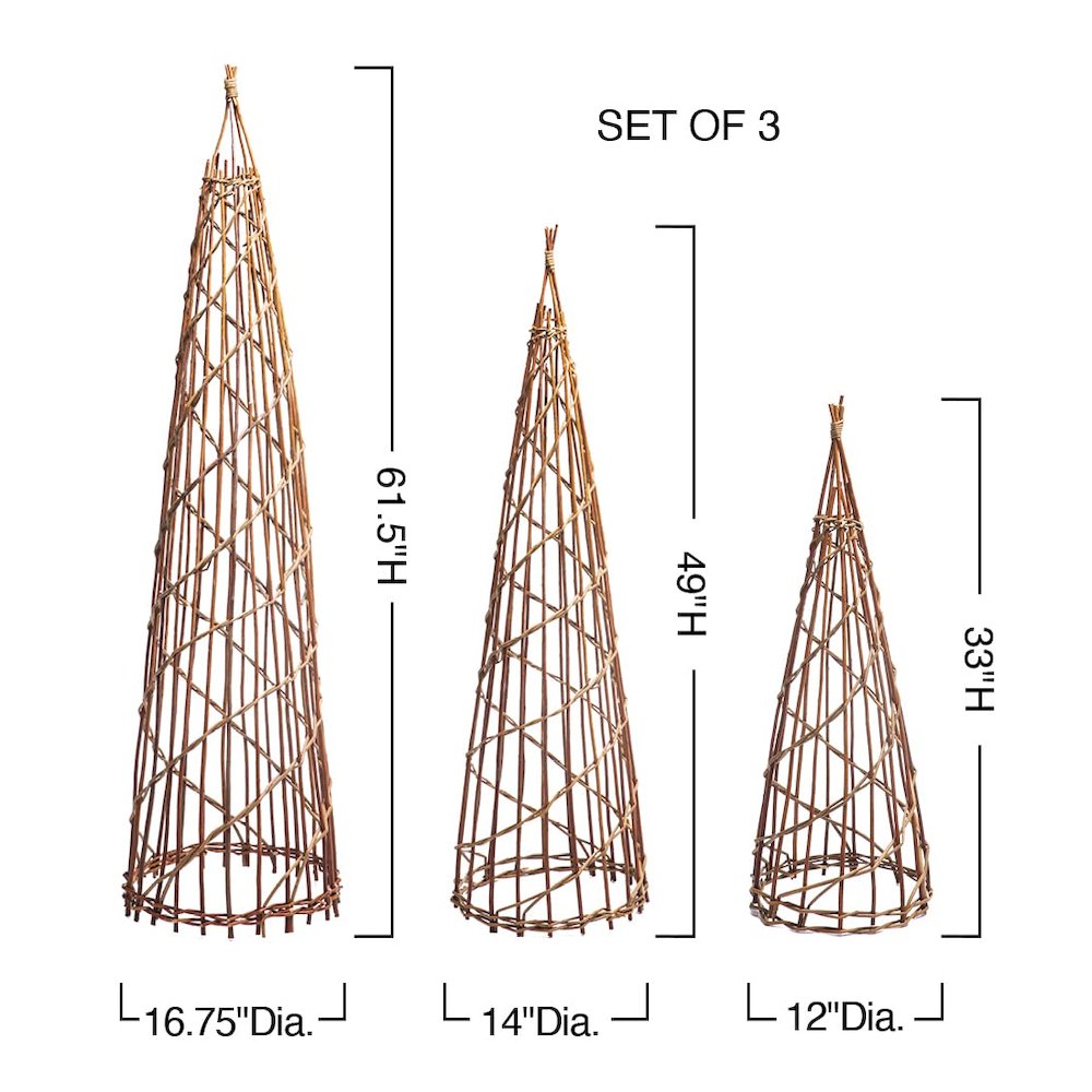 Set Of Three Nesting Twig Christmas Trees. Picture 3
