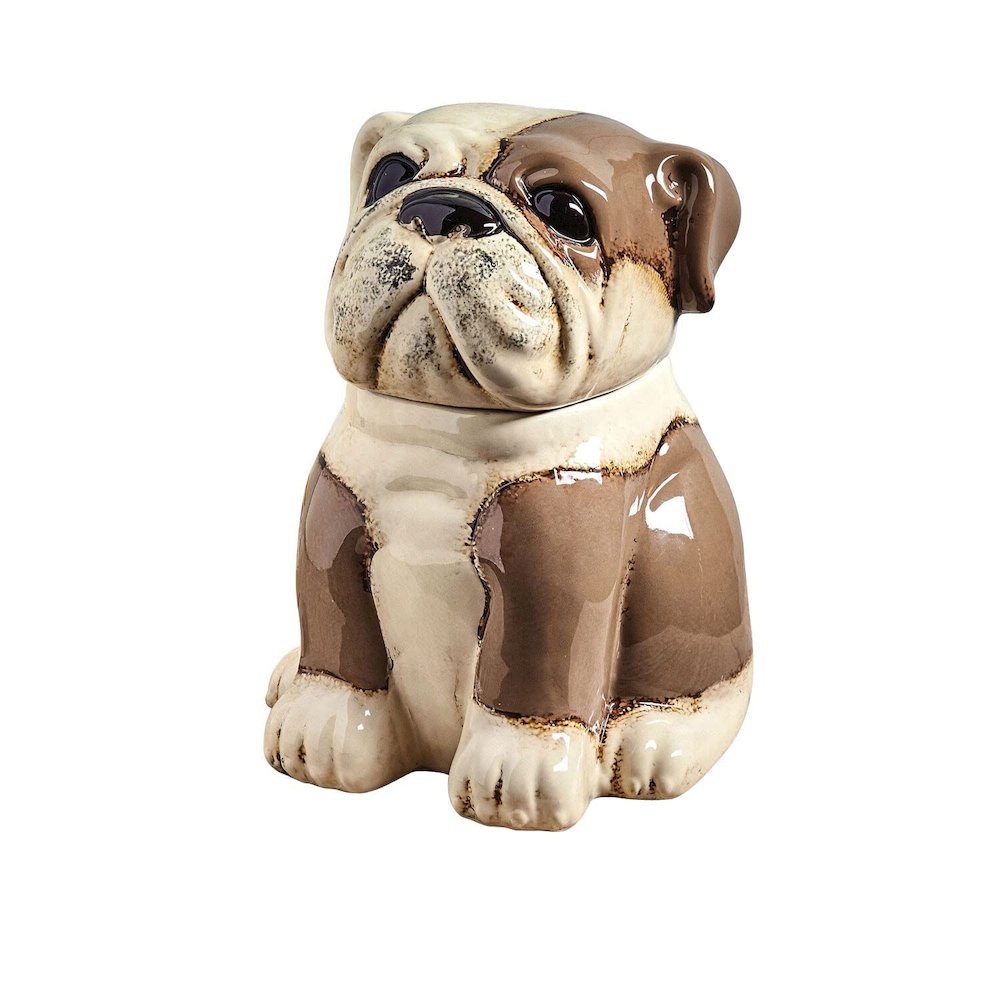 Ceramic Bull Dog Canister. Picture 1