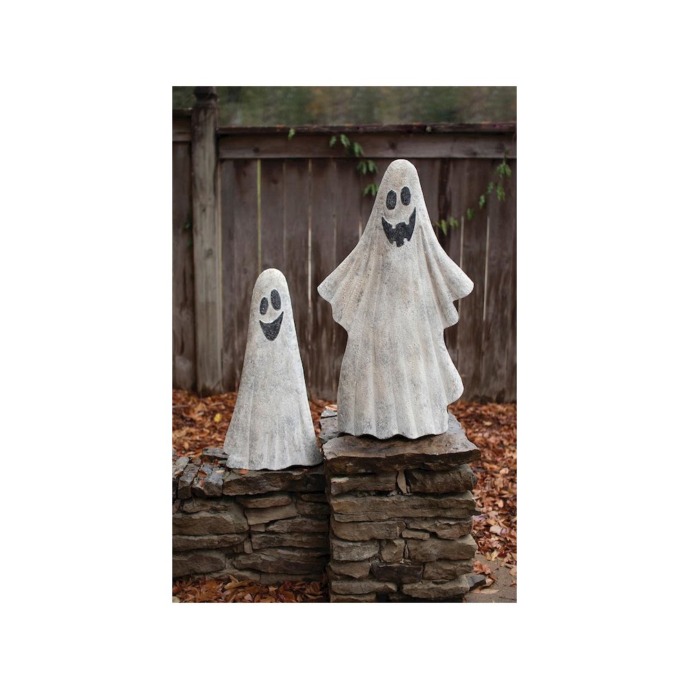 Set Of Two Painted Metal Ghosts. Picture 1