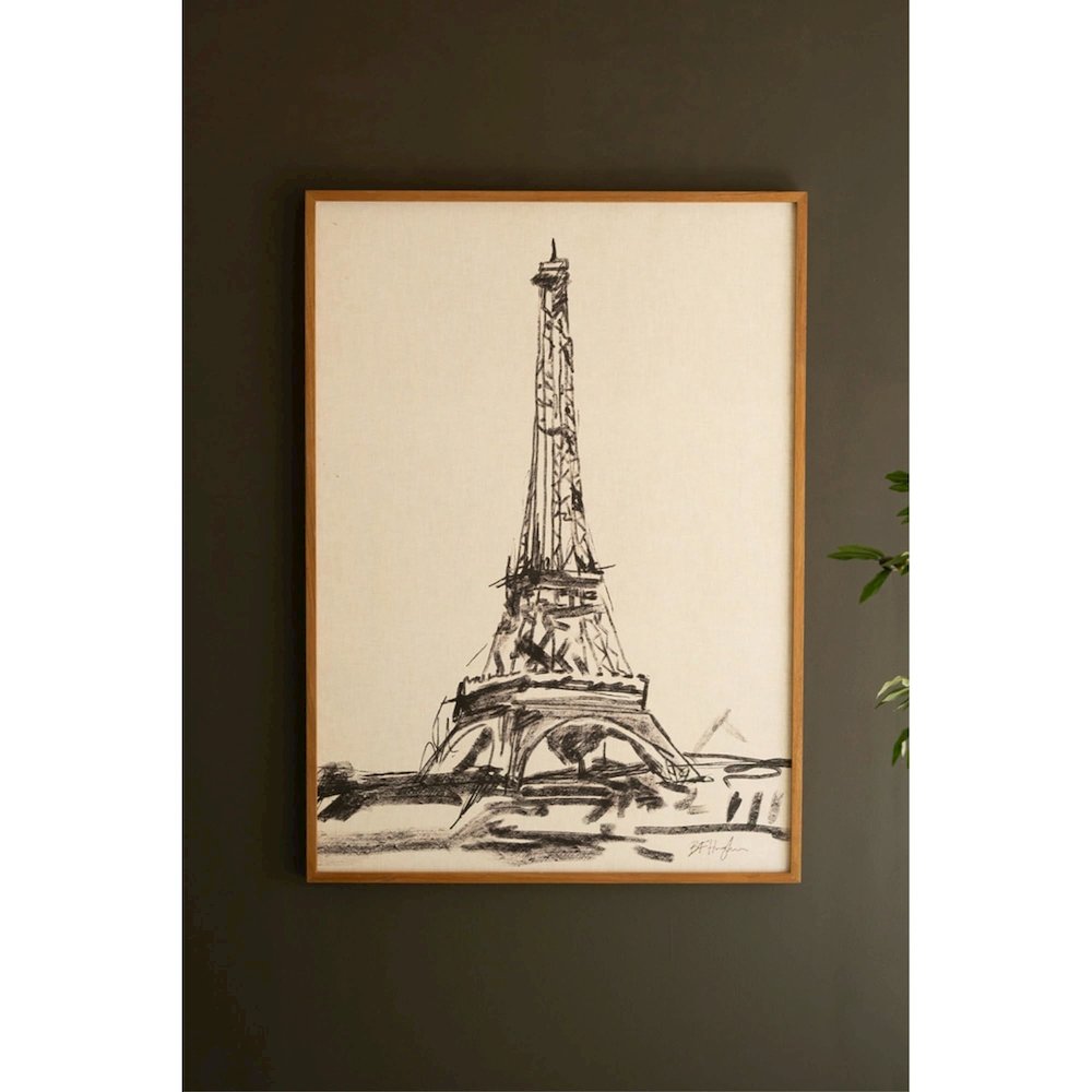 Framed Black & White Eiffel Tower Print. Picture 1