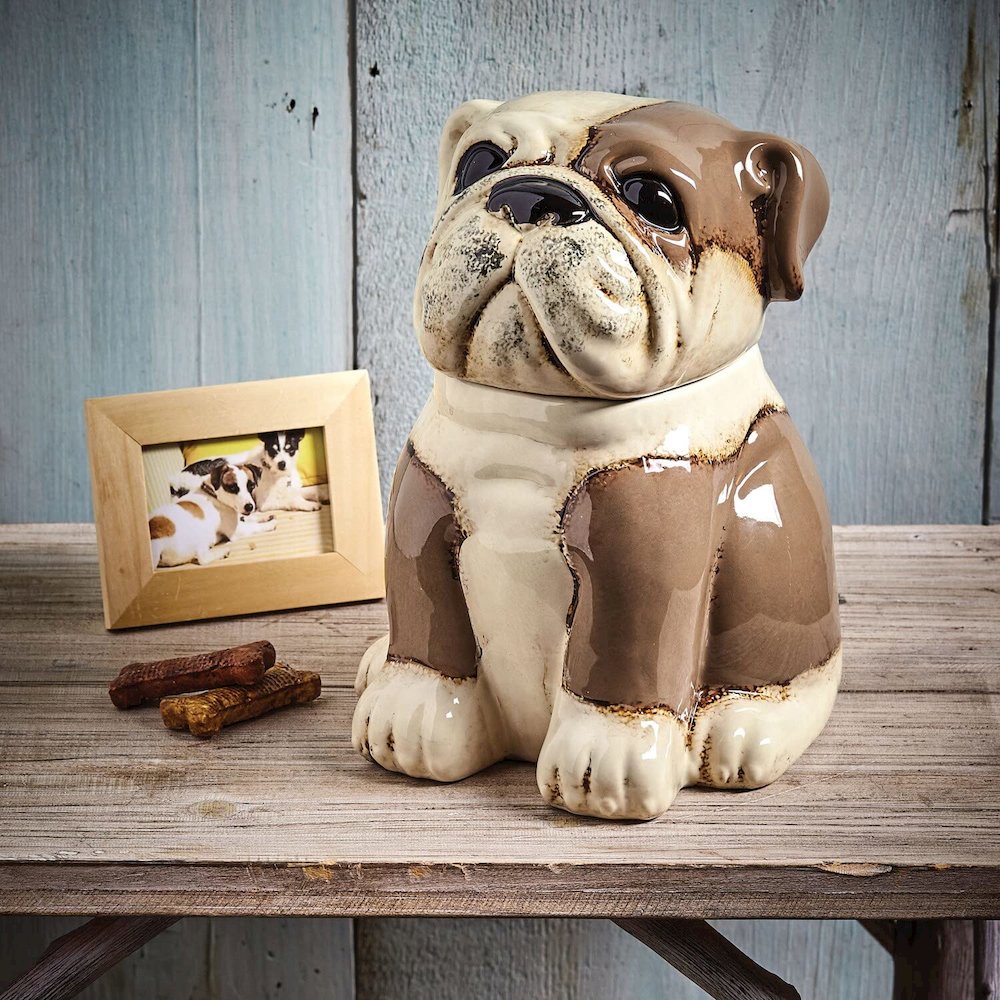 Ceramic Bull Dog Canister. Picture 2