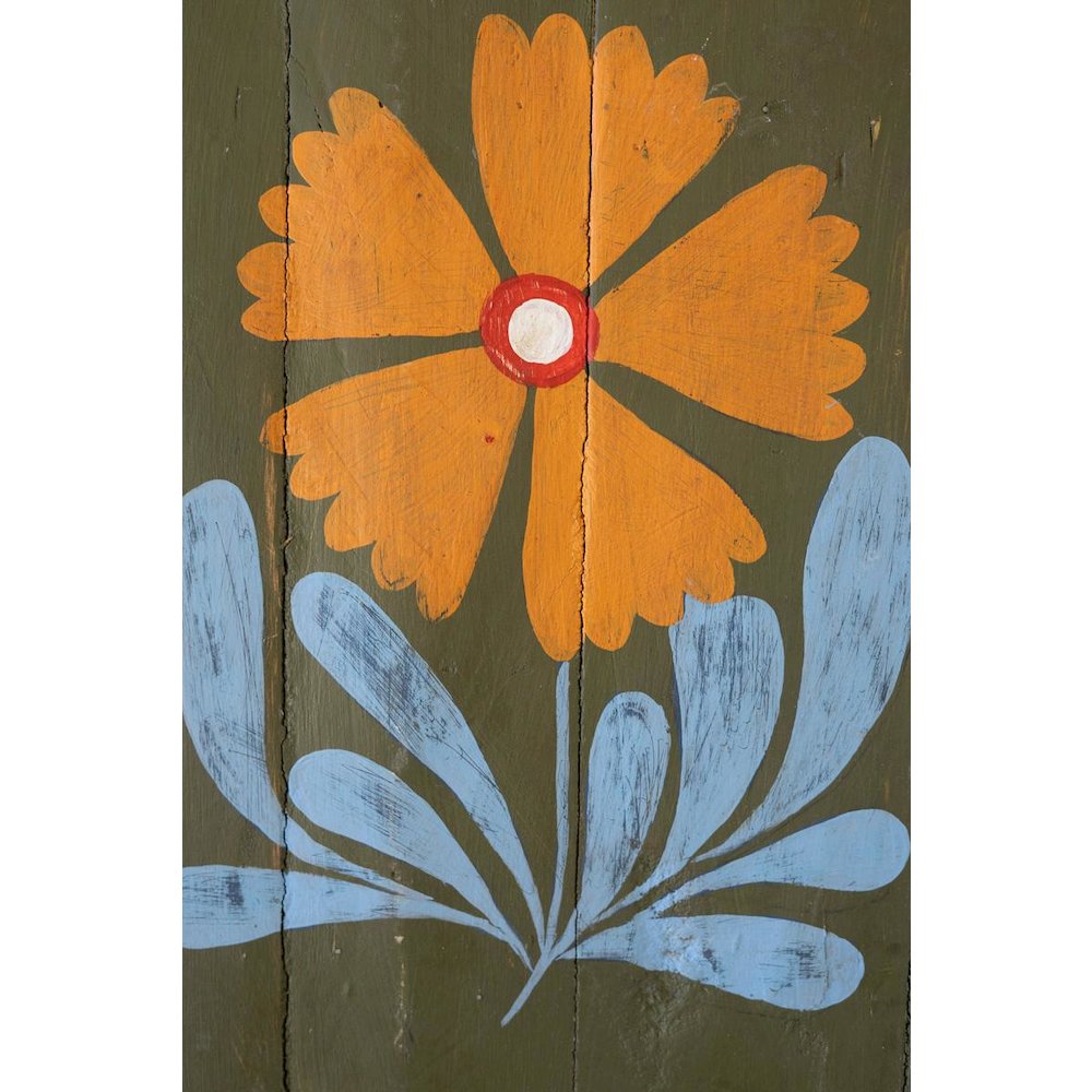 Set Of Four Hand Painted Florals On Recycled Wood Panels. Picture 3