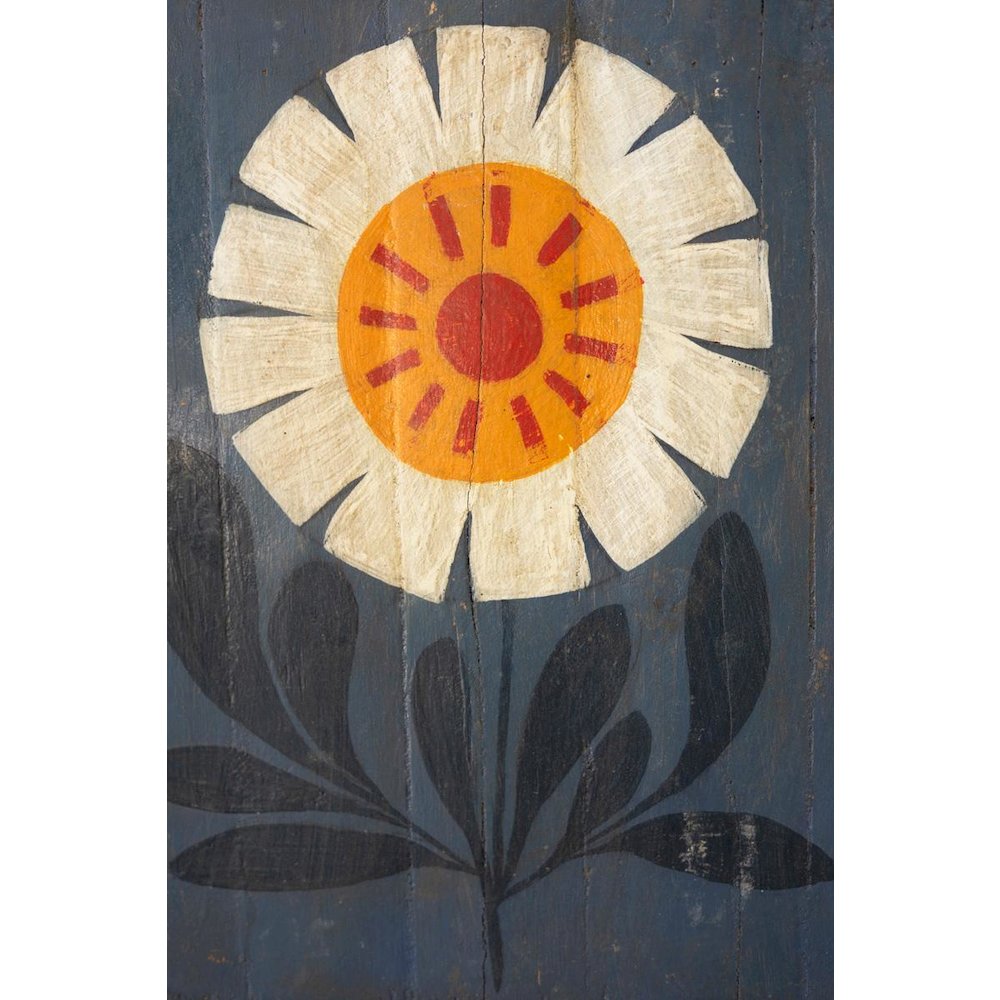 Set Of Four Hand Painted Florals On Recycled Wood Panels. Picture 4