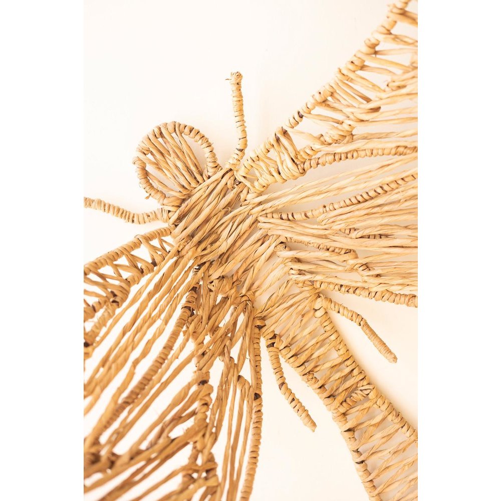 Seagrass And Iron Dragonfly Wall Decor. Picture 3