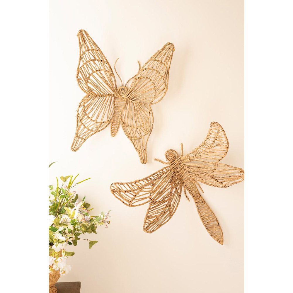 Seagrass And Iron Butterfly Wall Decor. Picture 2