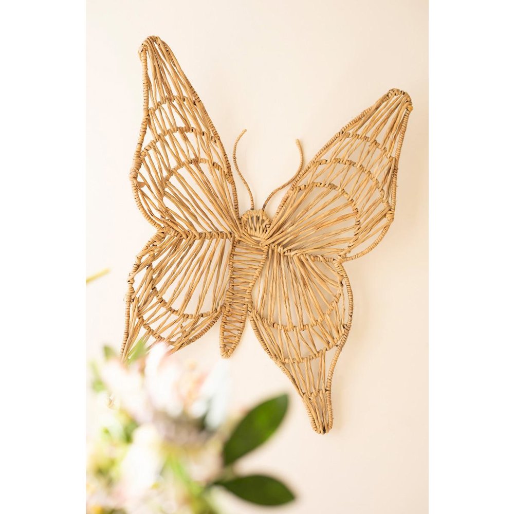 Seagrass And Iron Butterfly Wall Decor. Picture 4