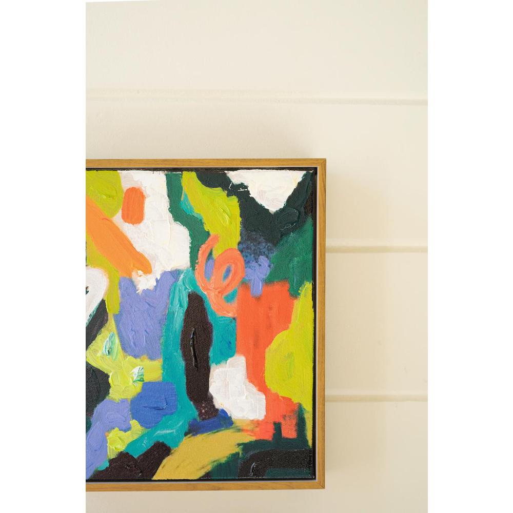Set Of Four Framed Colorful Abstract Oil Paintings. Picture 3