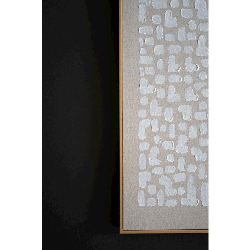 Framed Acrylic Khaki And White Abstract Painting. Picture 2