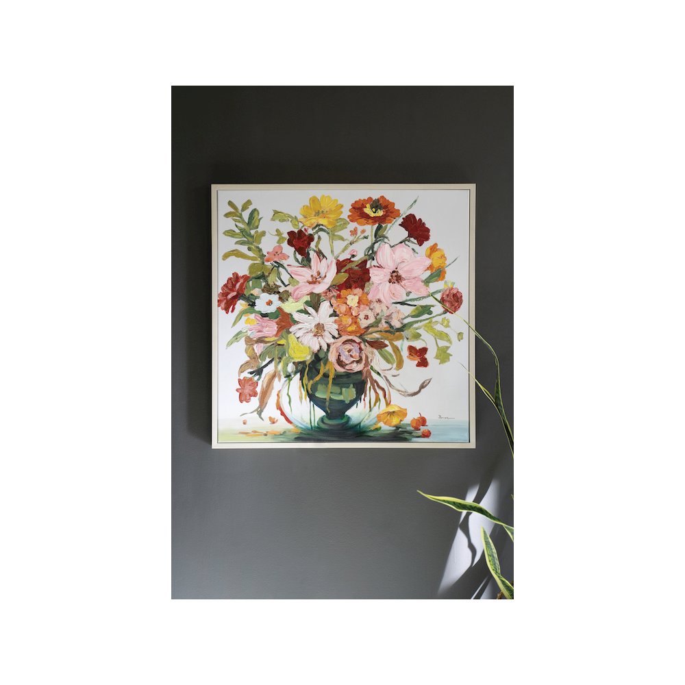 Framed Acrylic Painting - Floral. Picture 1