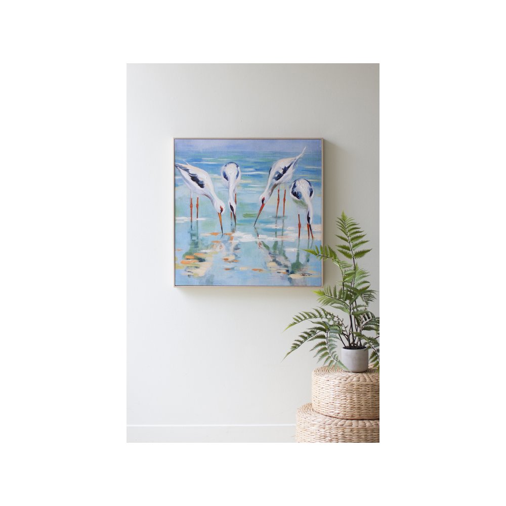 Framed Acrylic Painting - Shore Birds. Picture 1