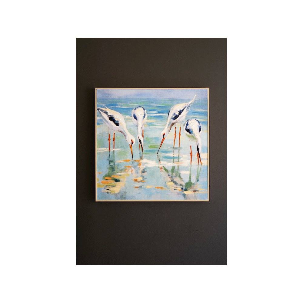 Framed Acrylic Painting - Shore Birds. Picture 3