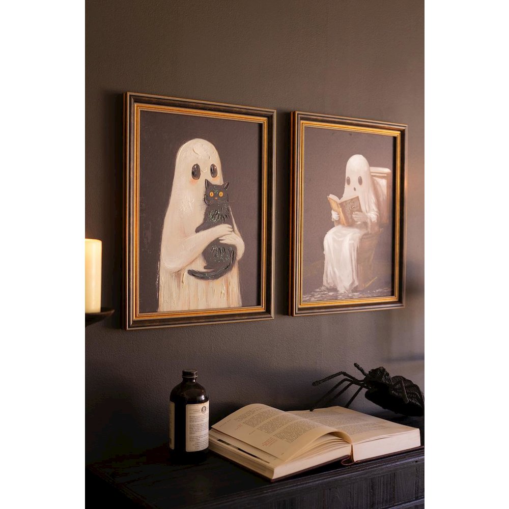 Set Of Two Halloween Ghosts Paintings. Picture 2