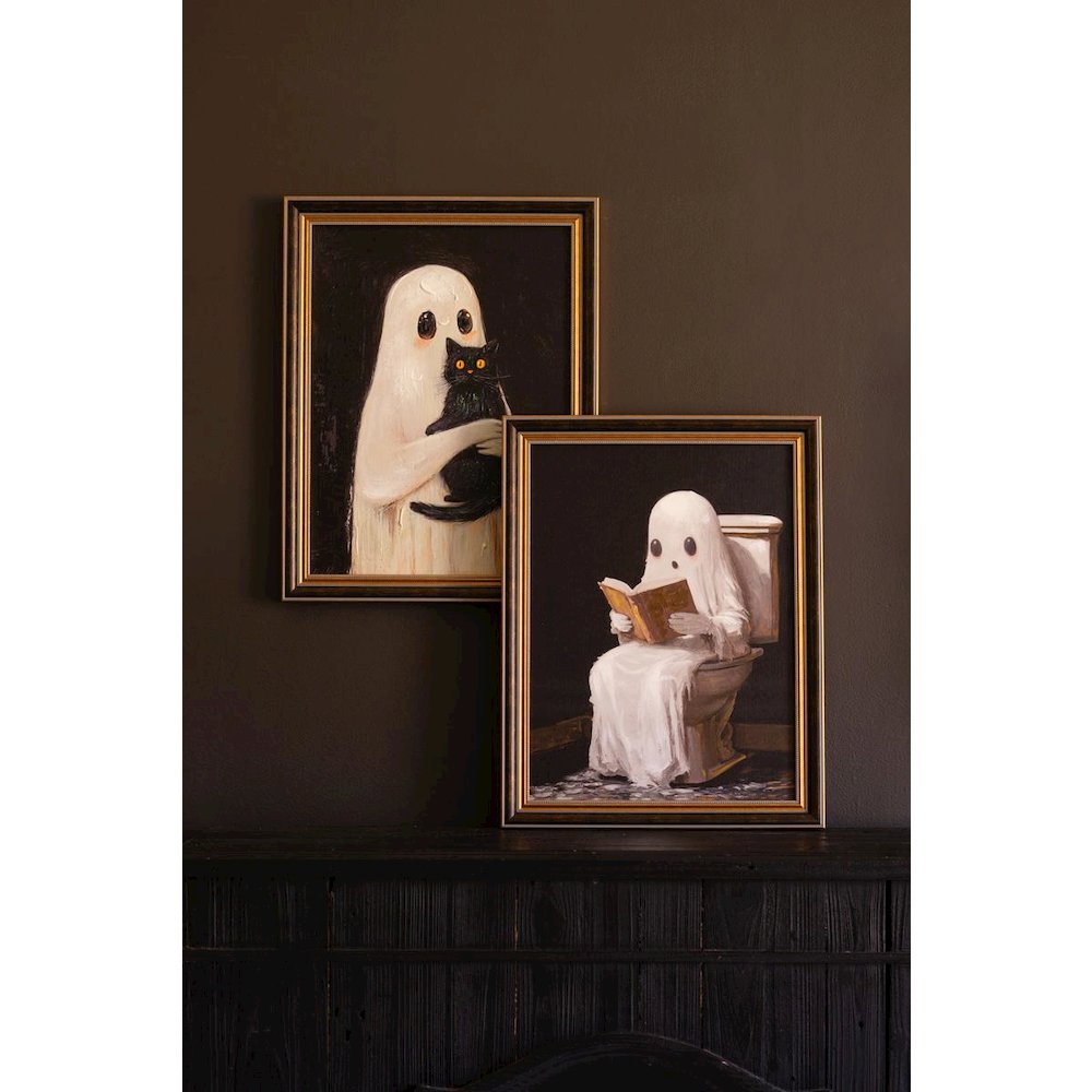 Set Of Two Halloween Ghosts Paintings. Picture 5