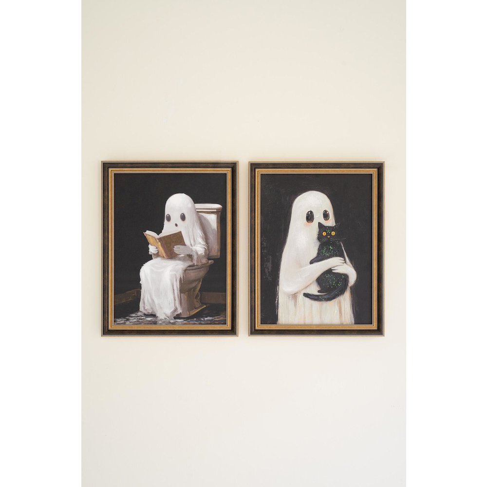 Set Of Two Halloween Ghosts Paintings. Picture 6