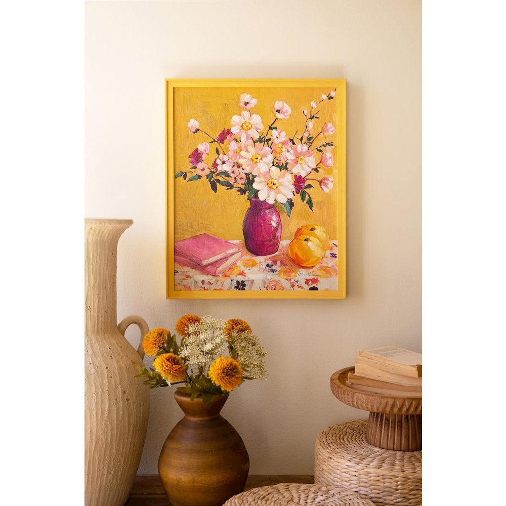 Yellow Framed Still Life Painting. Picture 1