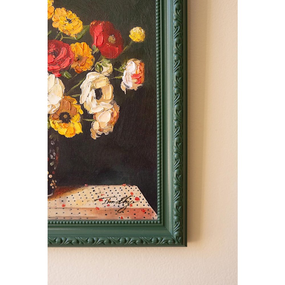 Green Framed Still Life Painting. Picture 3