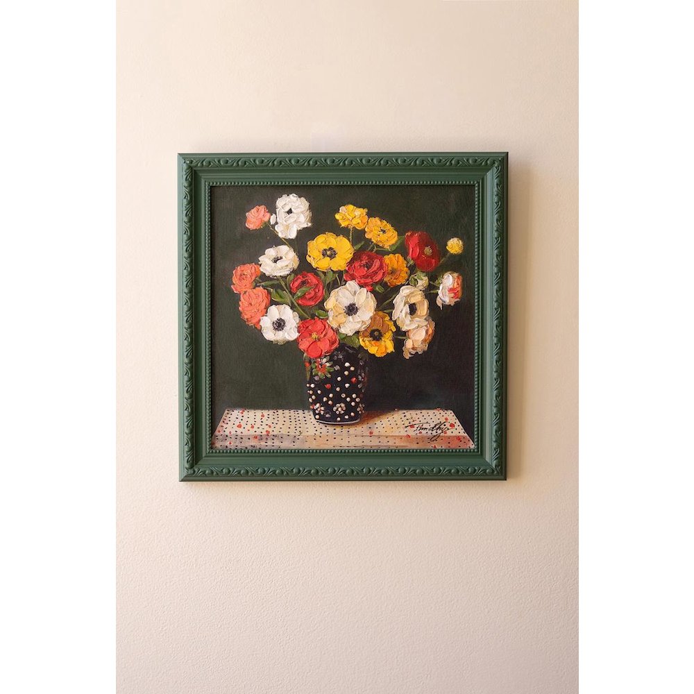 Green Framed Still Life Painting. Picture 5