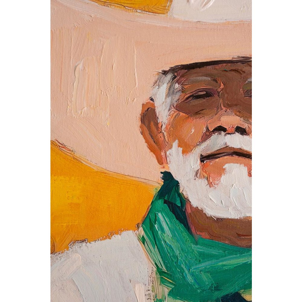 Framed Sitting Cowboy Painting. Picture 5