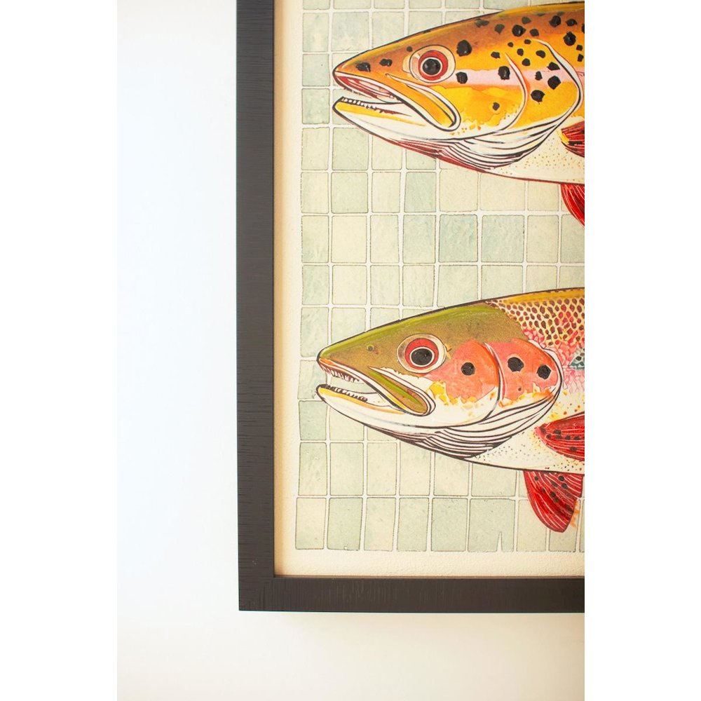 Framed Two Fish Painting. Picture 2