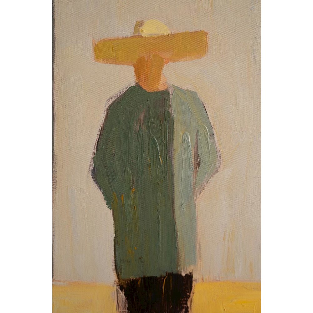 Set Of Two Framed Men And Women In Hats Painting. Picture 4