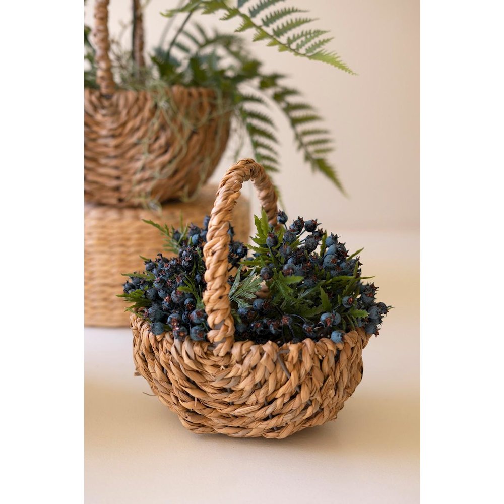 Set Of Three Woven Seagrass Baskets With Handles. Picture 3