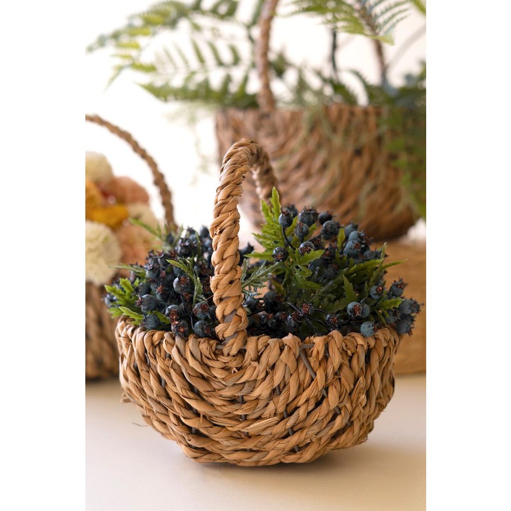 Set Of Three Woven Seagrass Baskets With Handles. Picture 5