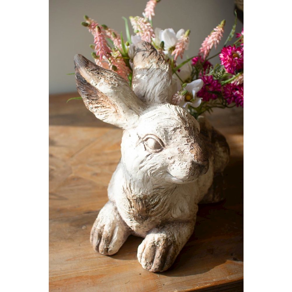 Faux Concrete Rabbit Planter. Picture 2