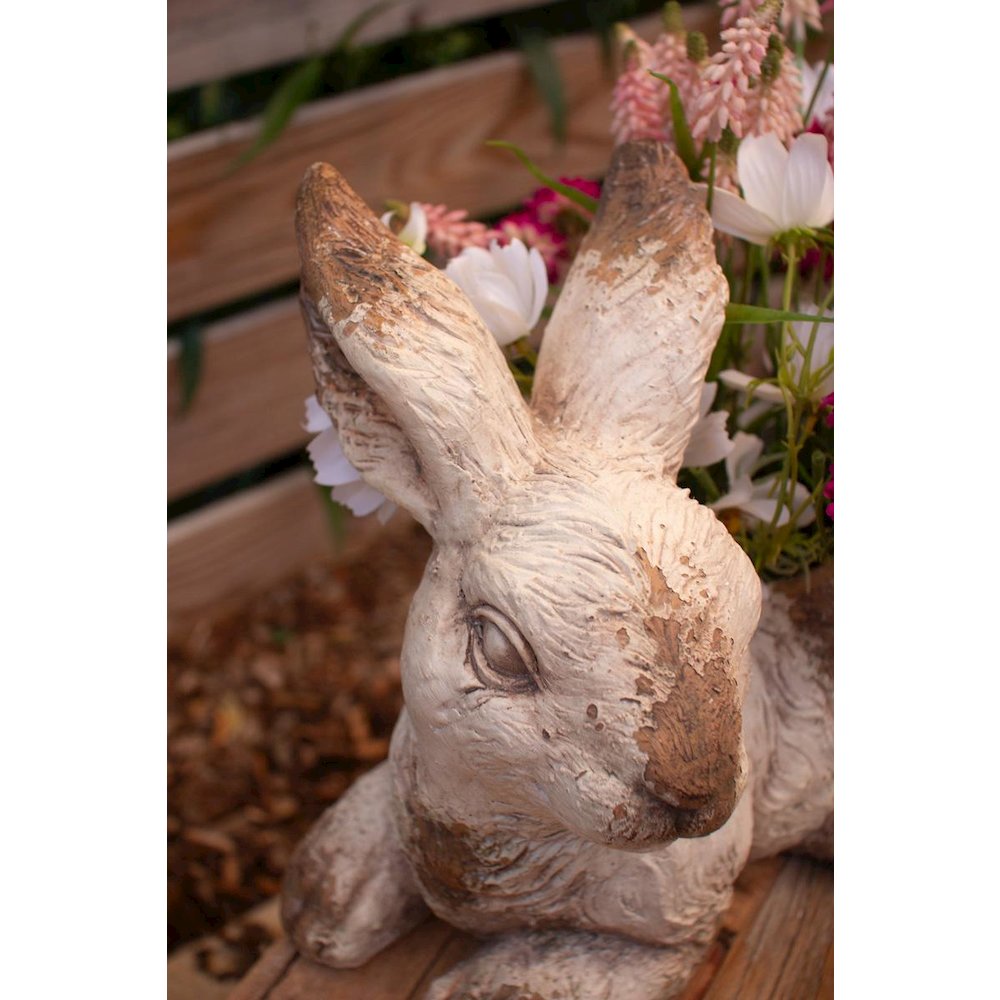 Faux Concrete Rabbit Planter. Picture 4