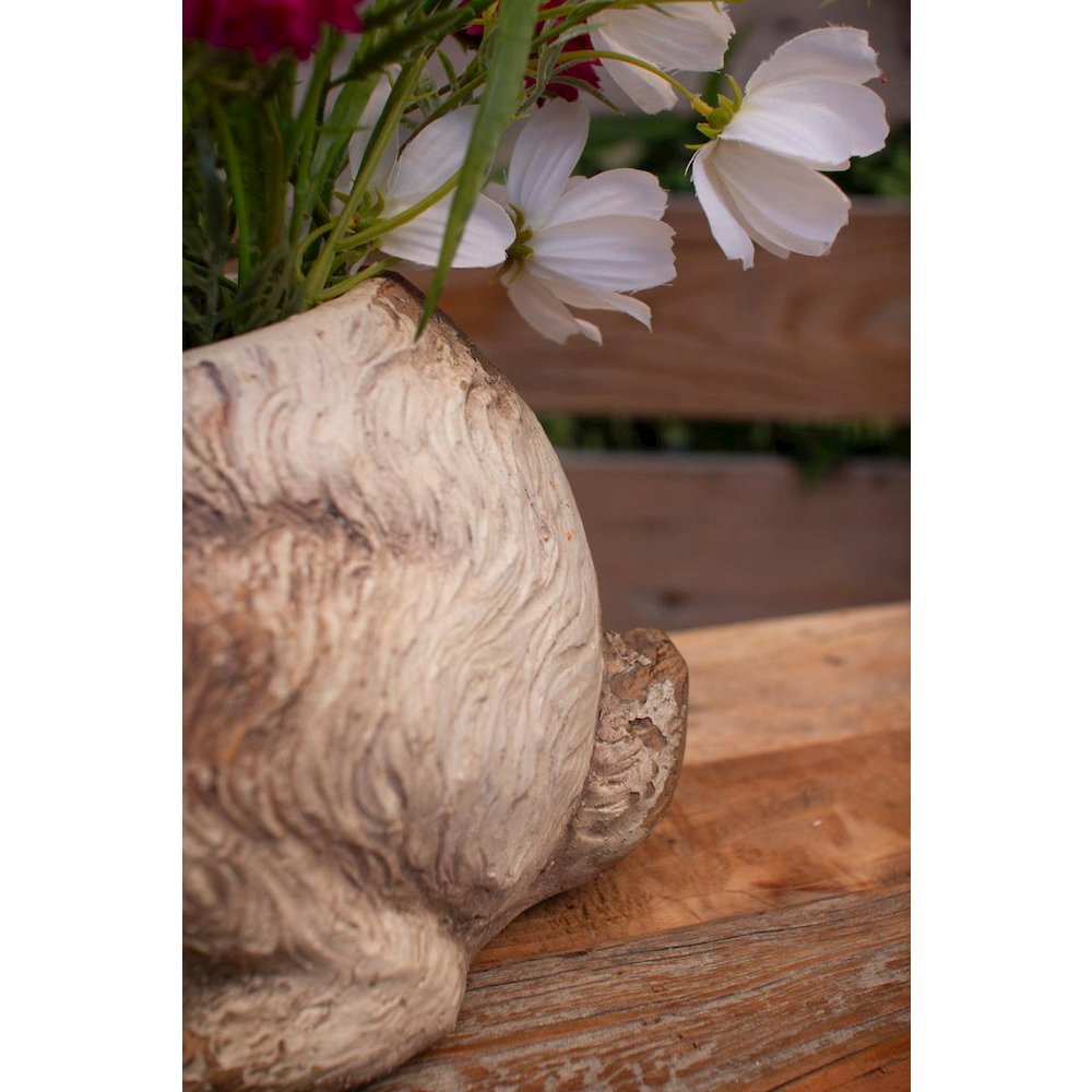 Faux Concrete Rabbit Planter. Picture 5
