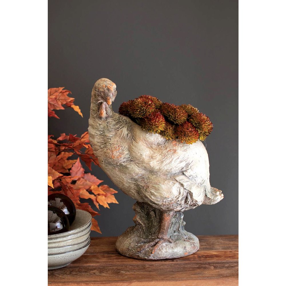 Faux Concrete Turkey Planter. Picture 1