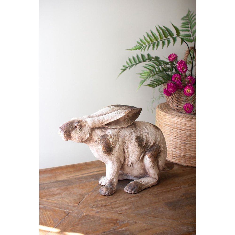 Faux Concrete Rabbit - Sitting. Picture 1