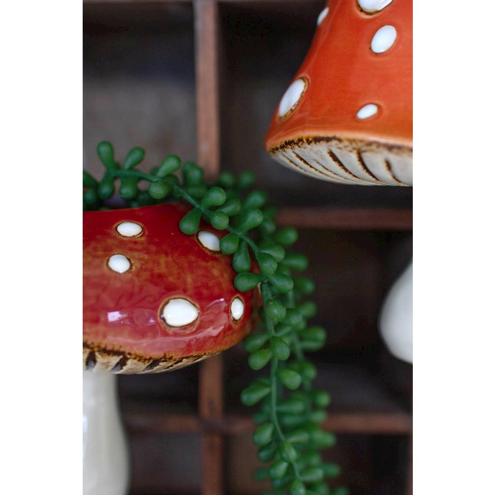Set Of Two Ceramic Toadstool Wall Planters. Picture 3