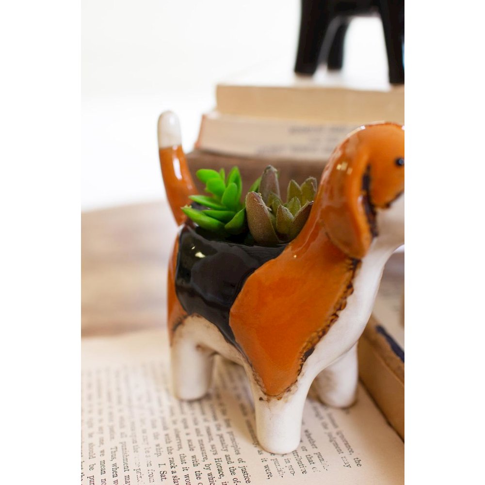 Set Of Five Ceramic Dog Planters. Picture 3