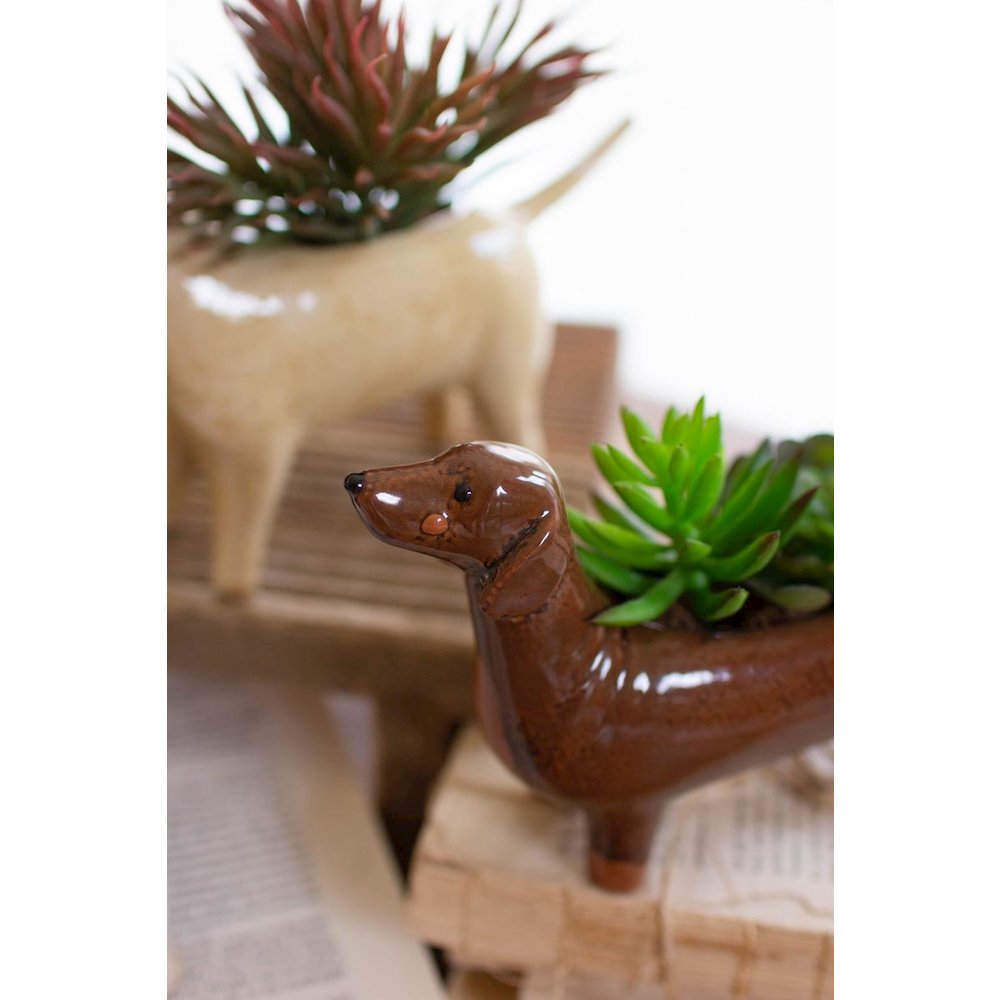 Set Of Five Ceramic Dog Planters. Picture 4