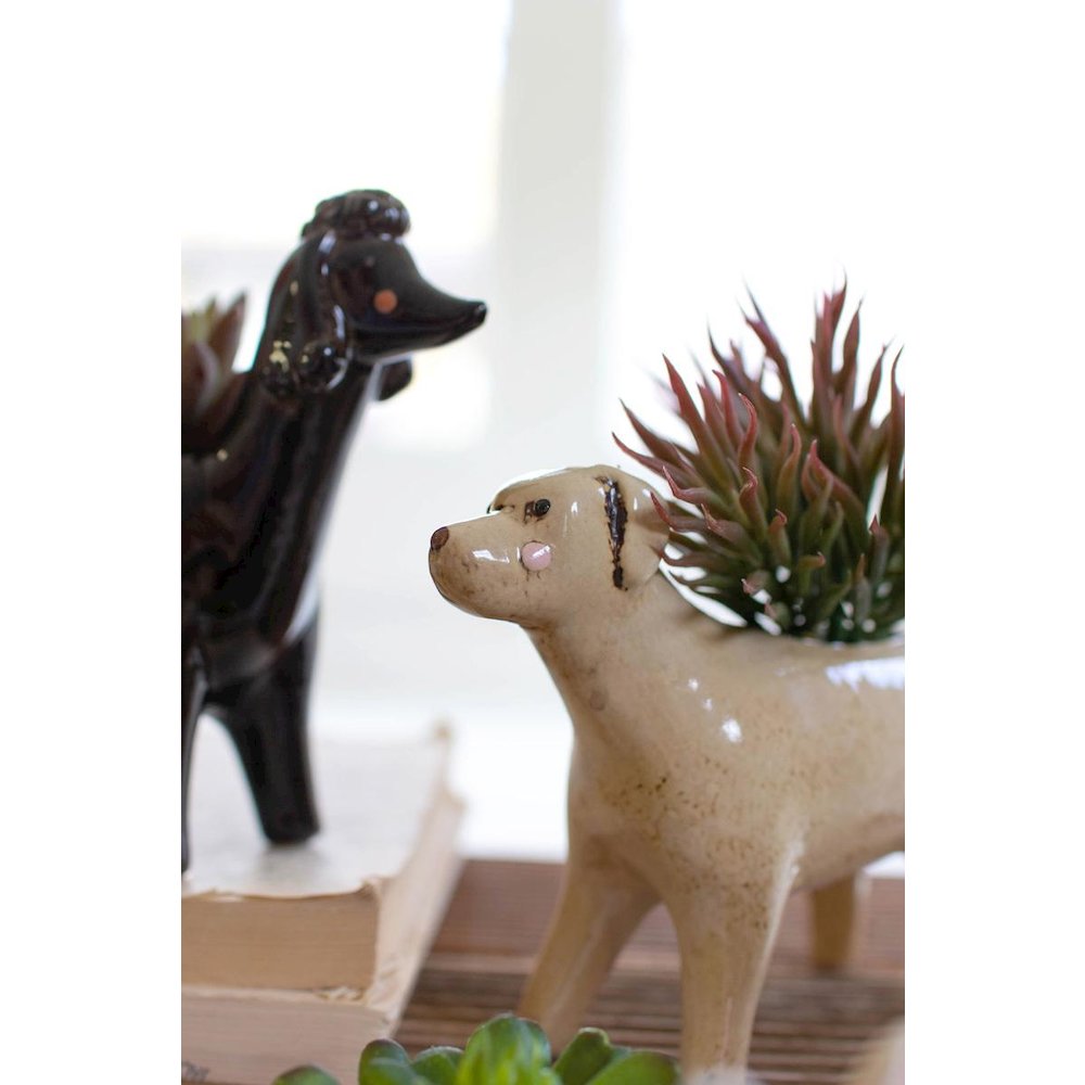 Set Of Five Ceramic Dog Planters. Picture 5