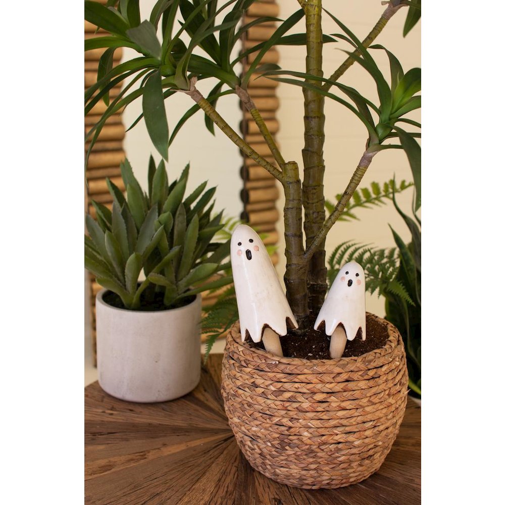 Set Of Two Ceramic Ghost Plant Sticks. Picture 4