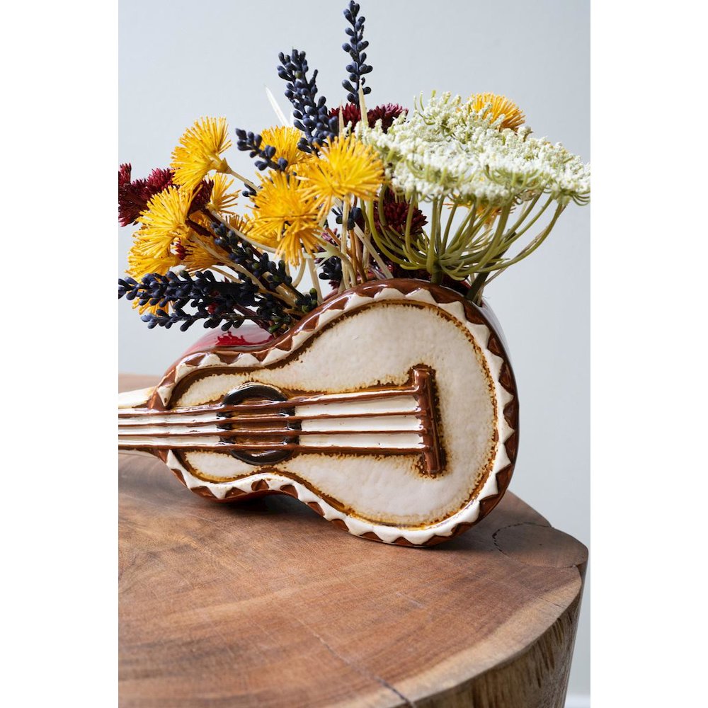 Ceramic Guitar Planter. Picture 3