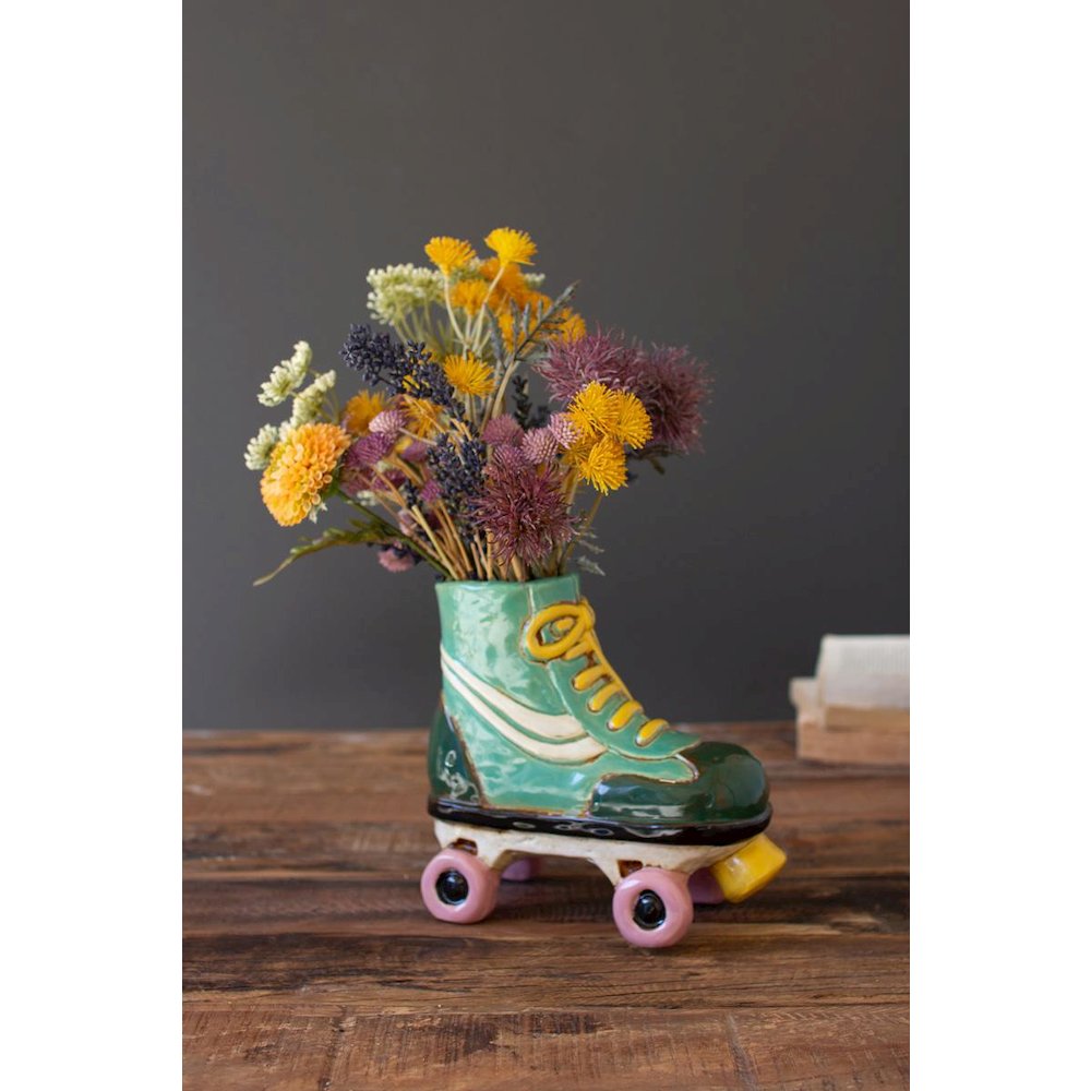 Ceramic Roller Skate Planter. Picture 2