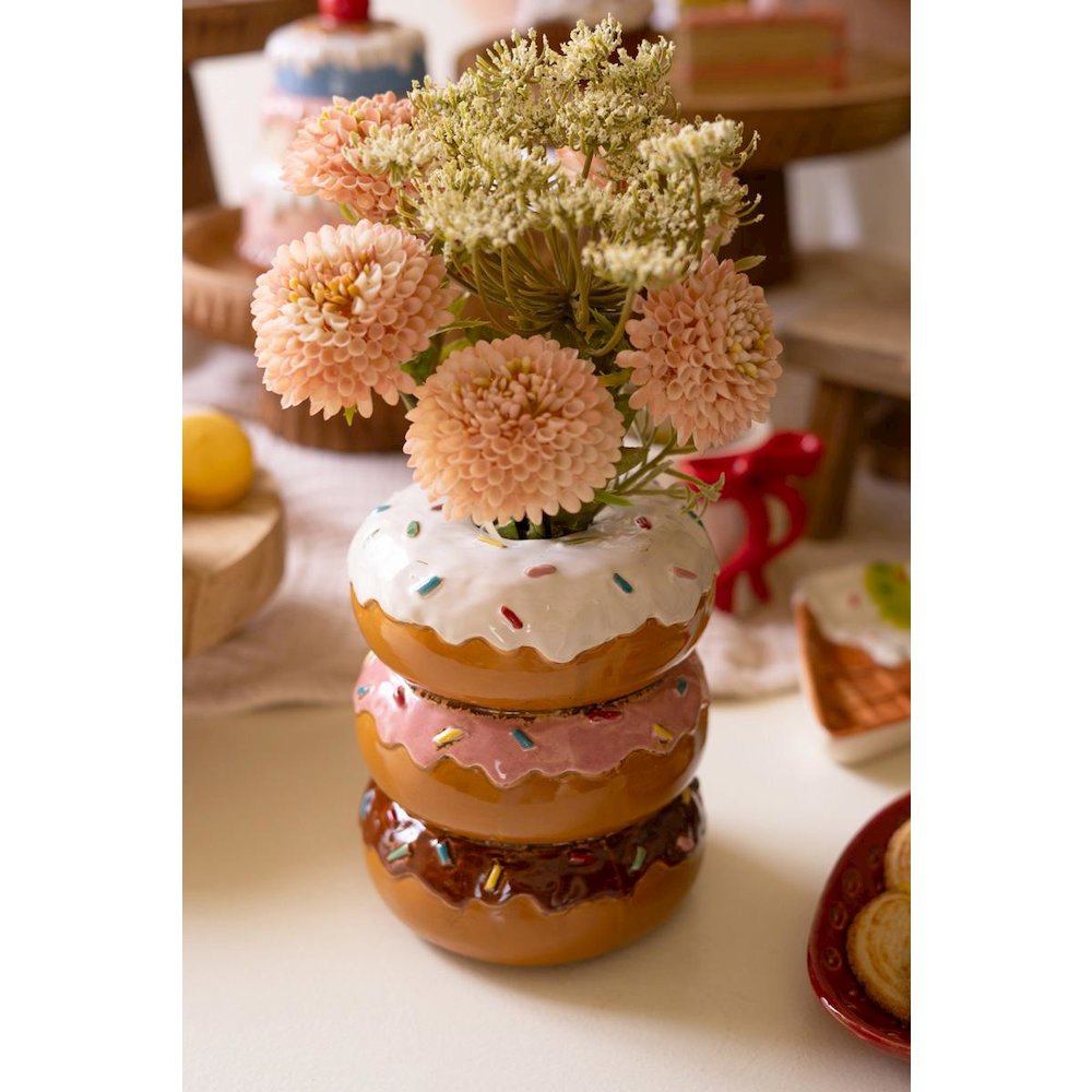 Ceramic Stacked Donut Vase. Picture 1