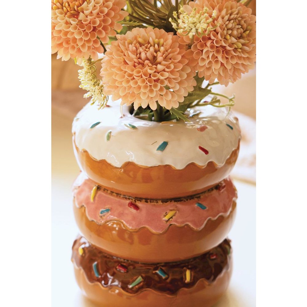 Ceramic Stacked Donut Vase. Picture 2