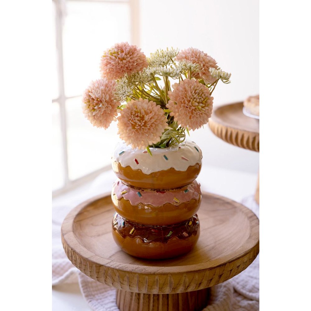 Ceramic Stacked Donut Vase. Picture 3