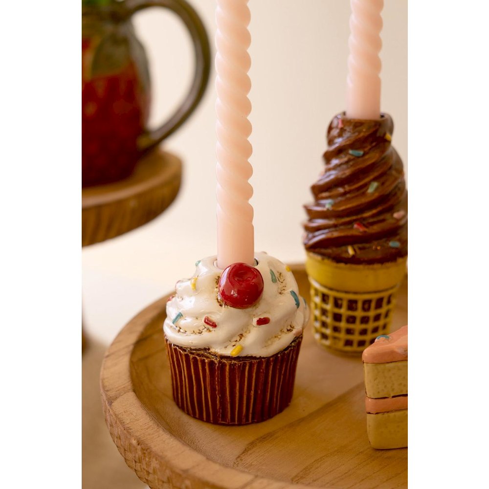 Set Of Three Dessert Ceramic Taper Holders. Picture 2