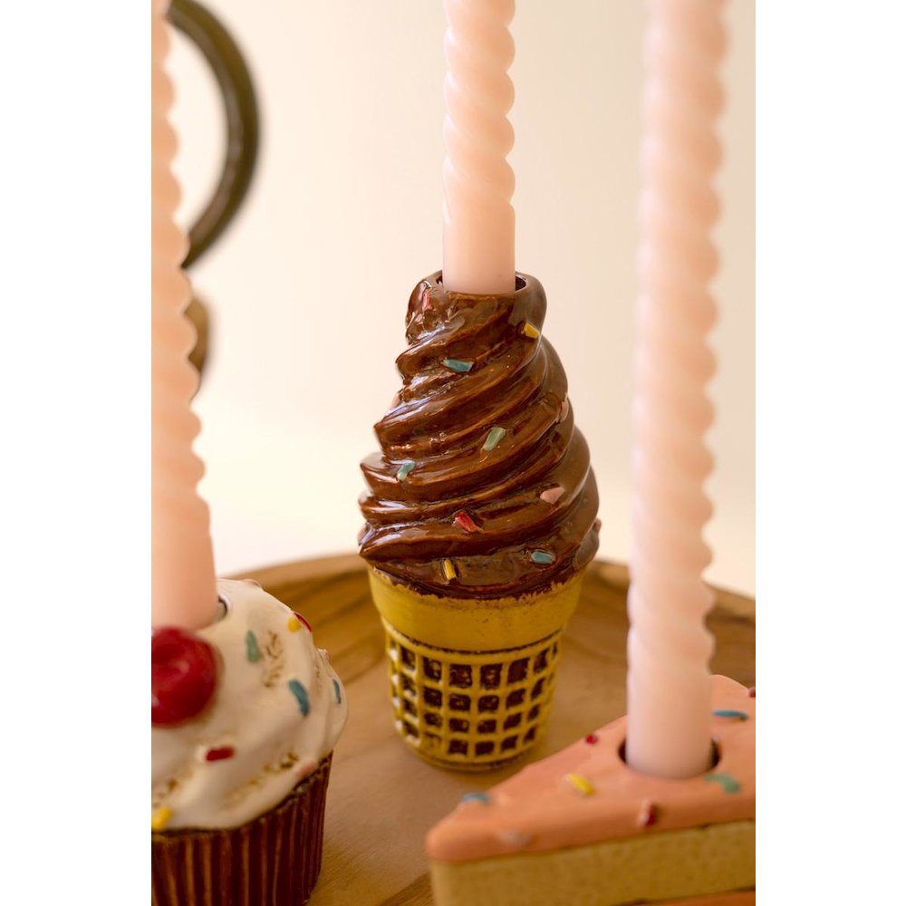 Set Of Three Dessert Ceramic Taper Holders. Picture 3
