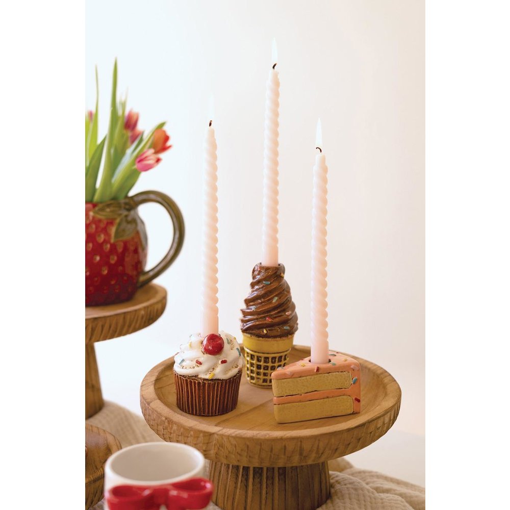 Set Of Three Dessert Ceramic Taper Holders. Picture 4